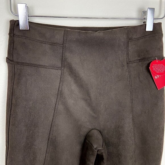 SPANX | Faux Suede Leggings Chocolate Brown Small Petite - Picture 8 of 14
